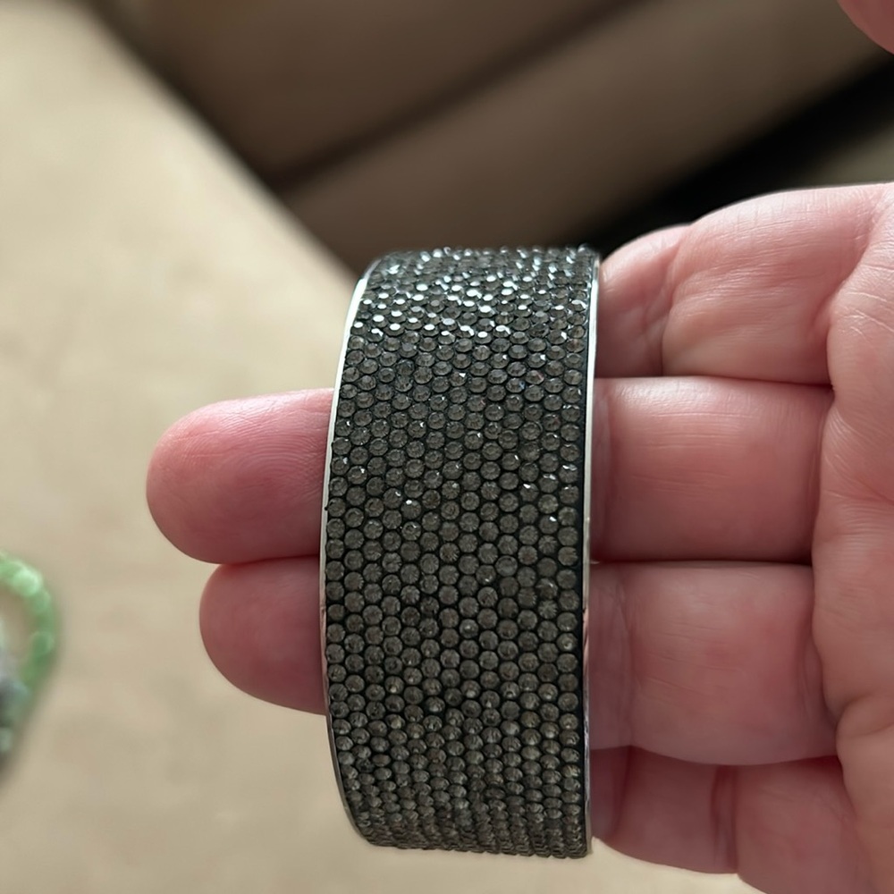 Silver granite 1 inch bracelet